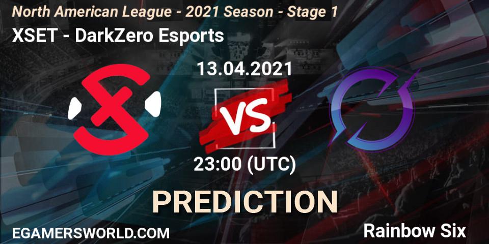 XSET vs DarkZero Esports: Betting TIp, Match Prediction. 13.04.2021 at 23:00. Rainbow Six, North American League - 2021 Season - Stage 1