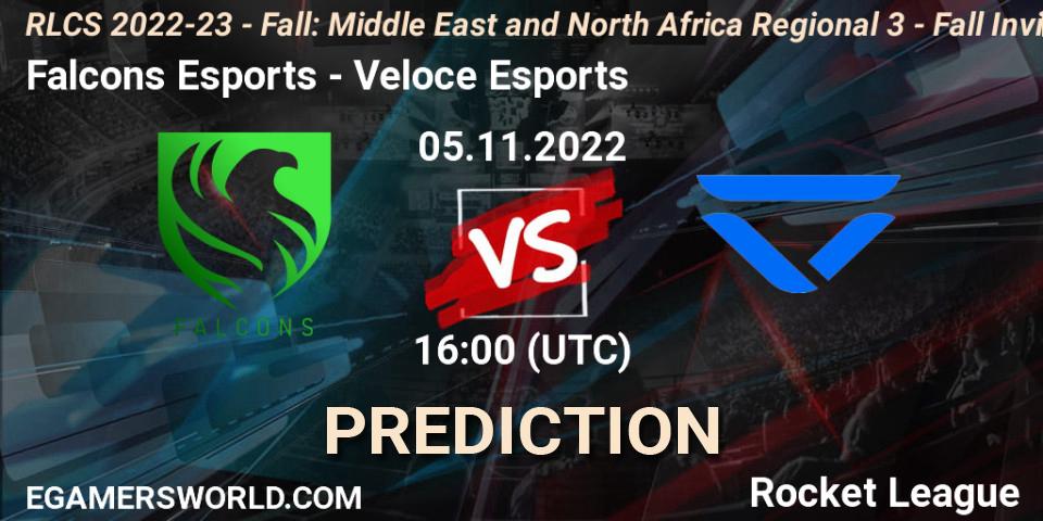 Falcons Esports vs Veloce Esports: Betting TIp, Match Prediction. 05.11.22. Rocket League, RLCS 2022-23 - Fall: Middle East and North Africa Regional 3 - Fall Invitational