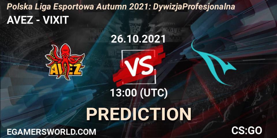 AVEZ vs VIXIT: Betting TIp, Match Prediction. 26.10.2021 at 13:00. Counter-Strike (CS2), Polska Liga Esportowa Autumn 2021: Dywizja Profesjonalna