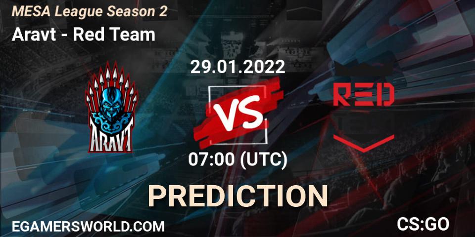 Aravt vs Red Team: Betting TIp, Match Prediction. 29.01.2022 at 07:00. Counter-Strike (CS2), MESA League Season 2