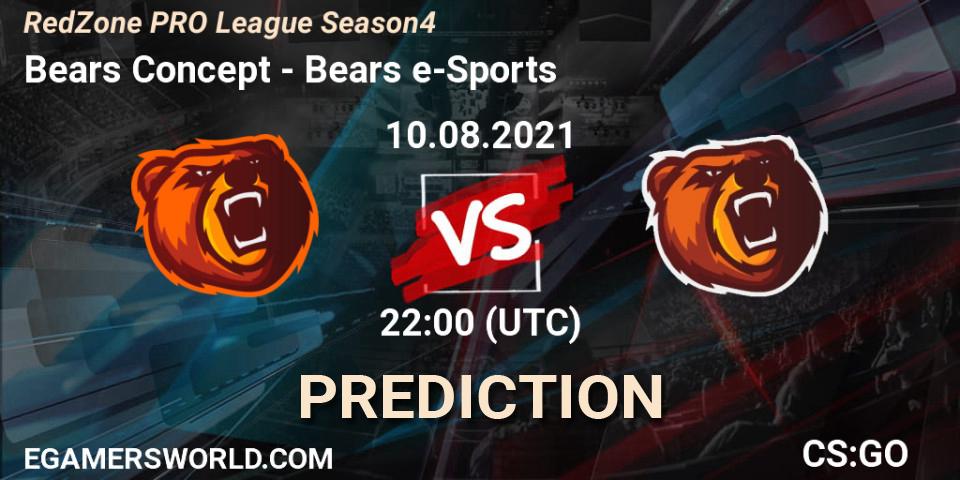 Bears Concept vs Bears e-Sports: Betting TIp, Match Prediction. 11.08.2021 at 22:00. Counter-Strike (CS2), RedZone PRO League Season 4