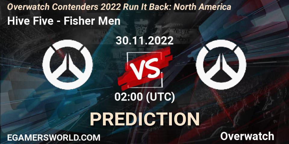 Hive Five vs Fisher Men: Betting TIp, Match Prediction. 30.11.2022 at 02:00. Overwatch, Overwatch Contenders 2022 Run It Back: North America