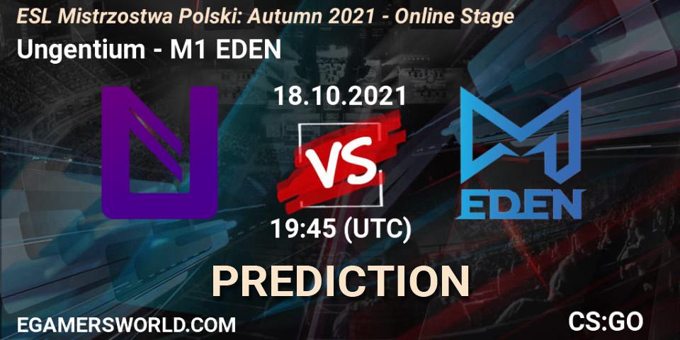 Ungentium vs M1 EDEN: Betting TIp, Match Prediction. 18.10.2021 at 19:45. Counter-Strike (CS2), ESL Mistrzostwa Polski: Autumn 2021 - Online Stage
