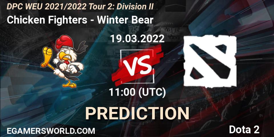 Chicken Fighters vs Winter Bear: Betting TIp, Match Prediction. 19.03.22. Dota 2, DPC 2021/2022 Tour 2: WEU Division II (Lower) - DreamLeague Season 17