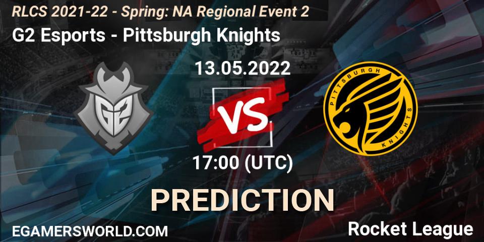 G2 Esports vs Pittsburgh Knights: Betting TIp, Match Prediction. 13.05.2022 at 17:00. Rocket League, RLCS 2021-22 - Spring: NA Regional Event 2