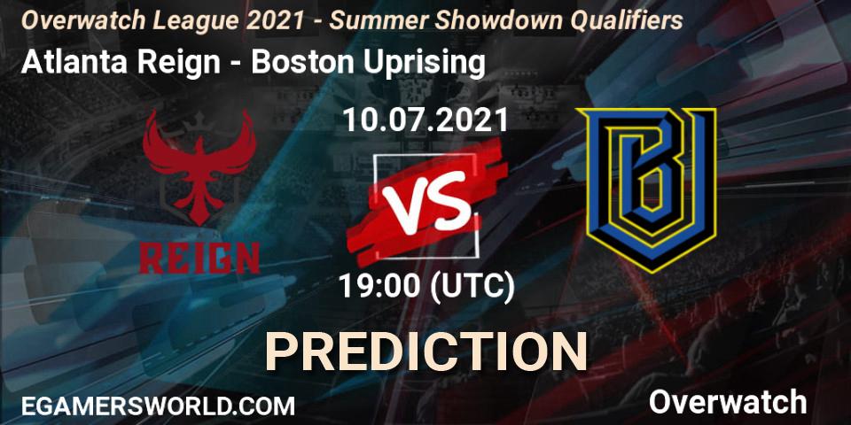 Atlanta Reign vs Boston Uprising: Betting TIp, Match Prediction. 10.07.21. Overwatch, Overwatch League 2021 - Summer Showdown Qualifiers