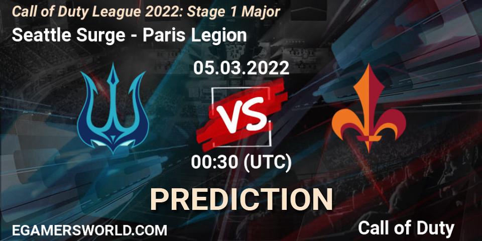 Seattle Surge vs Paris Legion: Betting TIp, Match Prediction. 05.03.2022 at 00:30. Call of Duty, Call of Duty League 2022: Stage 1 Major