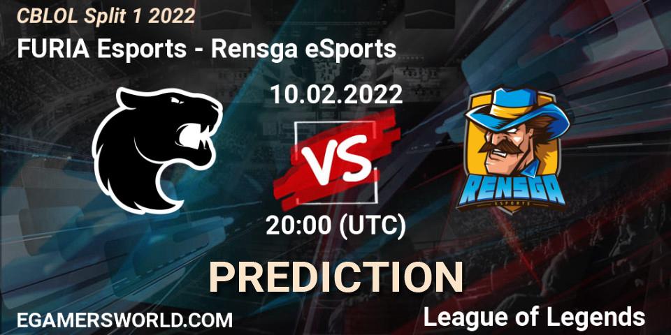 FURIA Esports vs Rensga eSports: Betting TIp, Match Prediction. 10.02.2022 at 20:00. LoL, CBLOL Split 1 2022