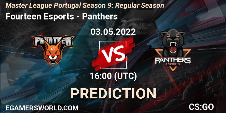 Fourteen Esports vs Panthers: Betting TIp, Match Prediction. 03.05.2022 at 16:00. Counter-Strike (CS2), Master League Portugal Season 9: Regular Season