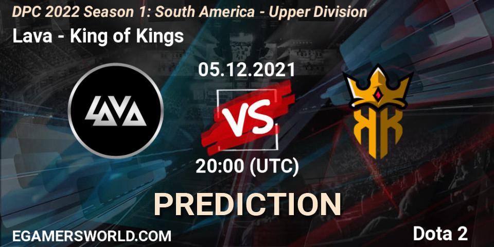 Lava vs King of Kings: Betting TIp, Match Prediction. 05.12.2021 at 20:22. Dota 2, DPC 2022 Season 1: South America - Upper Division