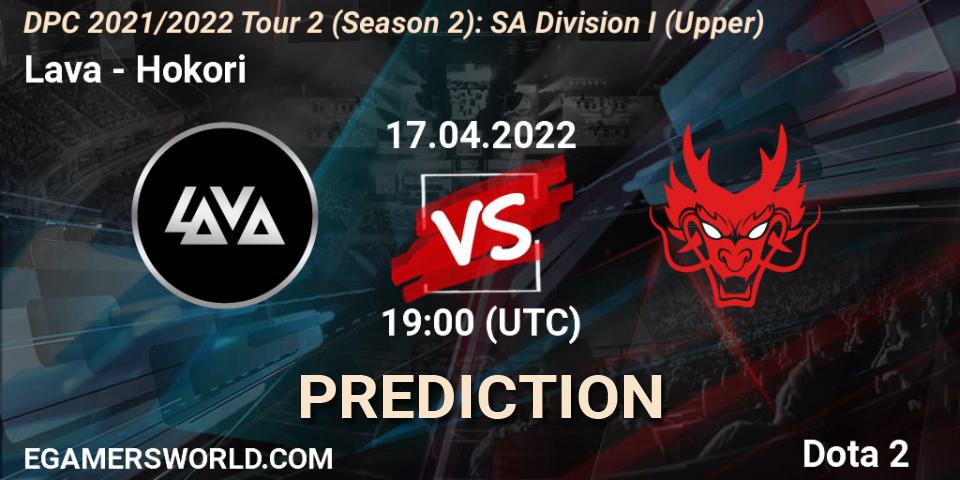 Lava vs Hokori: Betting TIp, Match Prediction. 17.04.2022 at 19:03. Dota 2, DPC 2021/2022 Tour 2 (Season 2): SA Division I (Upper)