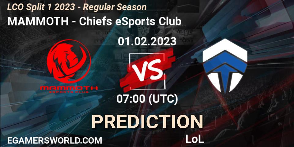 MAMMOTH vs Chiefs eSports Club: Betting TIp, Match Prediction. 01.02.23. LoL, LCO Split 1 2023 - Regular Season