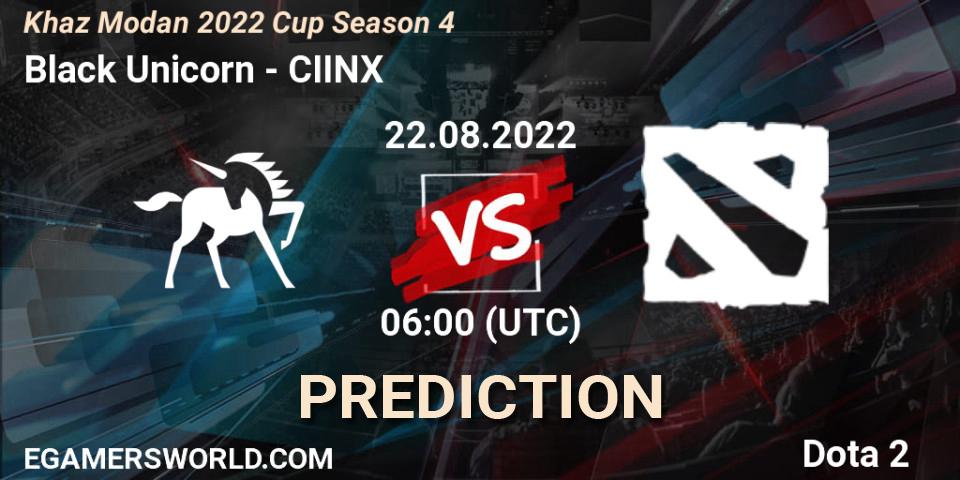 Black Unicorn vs CIINX: Betting TIp, Match Prediction. 22.08.22. Dota 2, Khaz Modan 2022 Cup Season 4