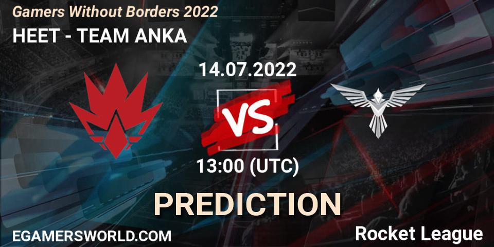 HEET vs TEAM ANKA: Betting TIp, Match Prediction. 14.07.2022 at 13:00. Rocket League, Gamers Without Borders 2022