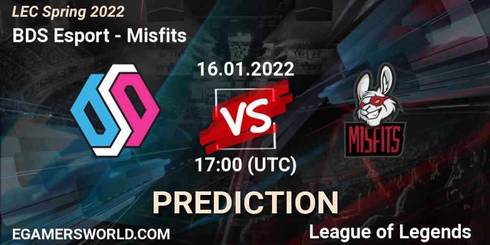 BDS Esport vs Misfits: Betting TIp, Match Prediction. 16.01.22. LoL, LEC Spring 2022 - Group Stage