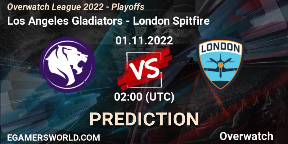 Los Angeles Gladiators vs London Spitfire: Betting TIp, Match Prediction. 01.11.22. Overwatch, Overwatch League 2022 - Playoffs