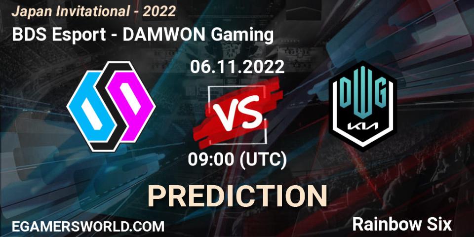 BDS Esport vs DAMWON Gaming: Betting TIp, Match Prediction. 06.11.2022 at 09:00. Rainbow Six, Japan Invitational - 2022