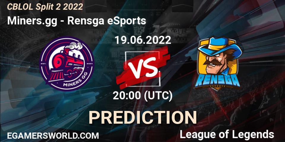 Miners.gg vs Rensga eSports: Betting TIp, Match Prediction. 19.06.2022 at 20:30. LoL, CBLOL Split 2 2022