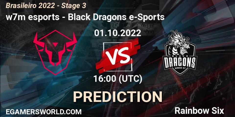 w7m esports vs Black Dragons e-Sports: Betting TIp, Match Prediction. 01.10.2022 at 16:00. Rainbow Six, Brasileirão 2022 - Stage 3