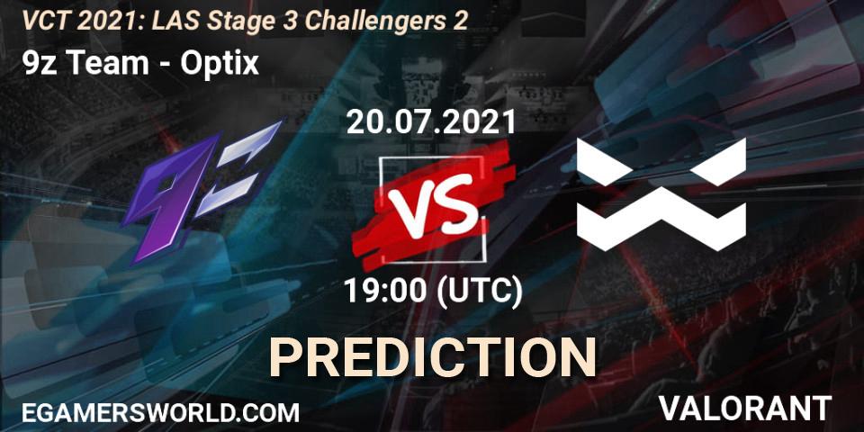9z Team vs Optix: Betting TIp, Match Prediction. 20.07.2021 at 19:00. VALORANT, VCT 2021: LAS Stage 3 Challengers 2
