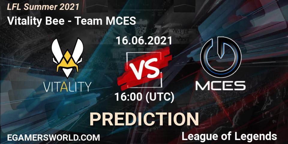 Vitality Bee vs Team MCES: Betting TIp, Match Prediction. 16.06.21. LoL, LFL Summer 2021