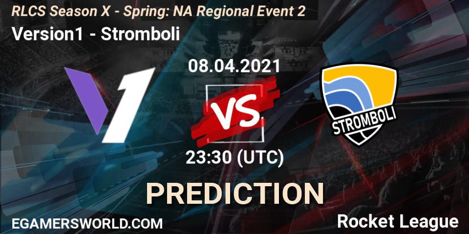 Version1 vs Stromboli: Betting TIp, Match Prediction. 08.04.2021 at 23:30. Rocket League, RLCS Season X - Spring: NA Regional Event 2