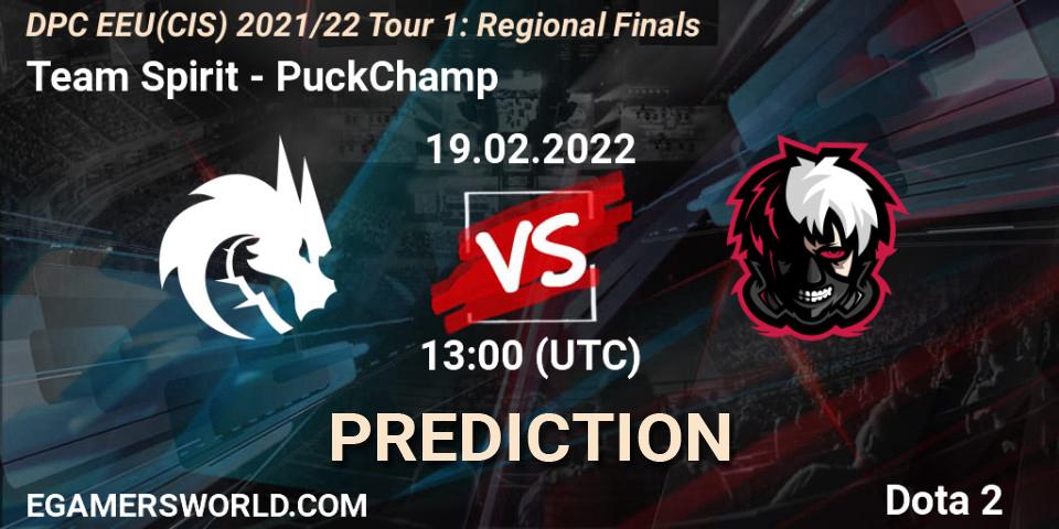 Team Spirit vs PuckChamp: Betting TIp, Match Prediction. 19.02.22. Dota 2, DPC EEU(CIS) 2021/22 Tour 1: Regional Finals
