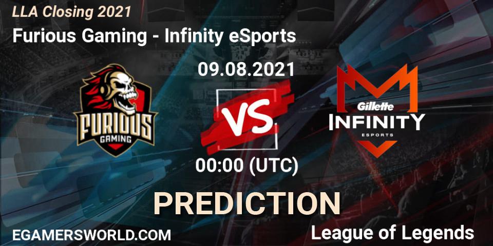 Furious Gaming vs Infinity eSports: Betting TIp, Match Prediction. 09.08.21. LoL, LLA Closing 2021