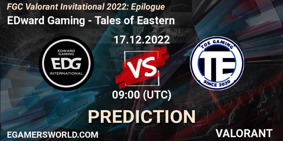 EDward Gaming vs Tales of Eastern: Betting TIp, Match Prediction. 19.12.22. VALORANT, FGC Valorant Invitational 2022: Epilogue