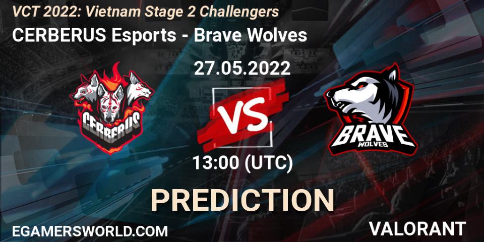 CERBERUS Esports vs Brave Wolves: Betting TIp, Match Prediction. 27.05.2022 at 15:00. VALORANT, VCT 2022: Vietnam Stage 2 Challengers