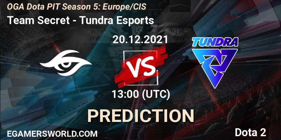 Team Secret vs Tundra Esports: Betting TIp, Match Prediction. 20.12.21. Dota 2, OGA Dota PIT Season 5: Europe/CIS