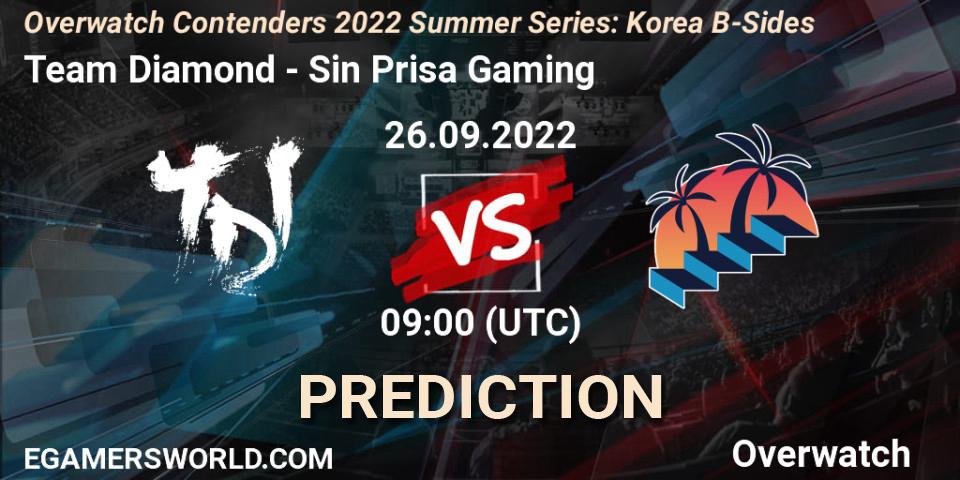 Team Diamond vs Sin Prisa Gaming: Betting TIp, Match Prediction. 26.09.22. Overwatch, Overwatch Contenders 2022 Summer Series: Korea B-Sides