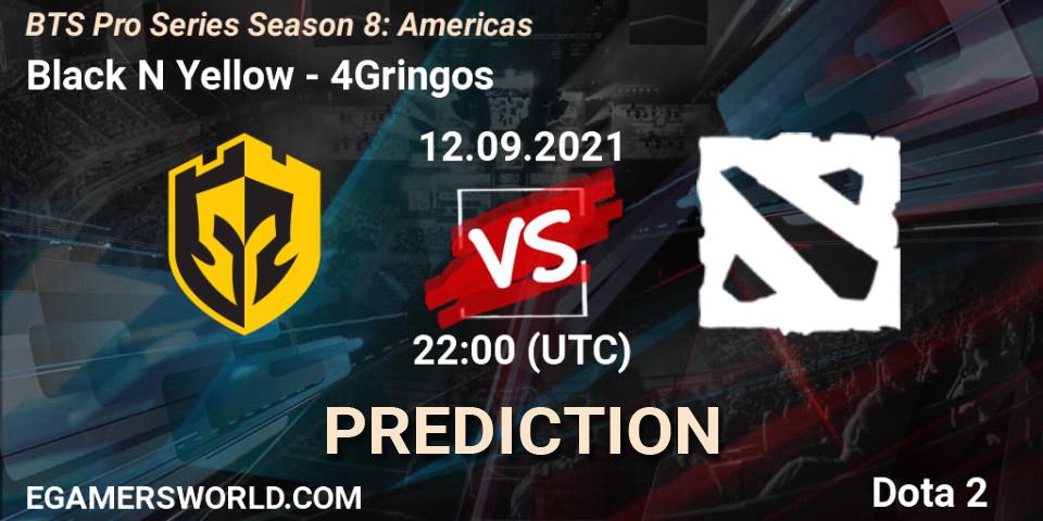Black N Yellow vs 4Gringos: Betting TIp, Match Prediction. 12.09.21. Dota 2, BTS Pro Series Season 8: Americas