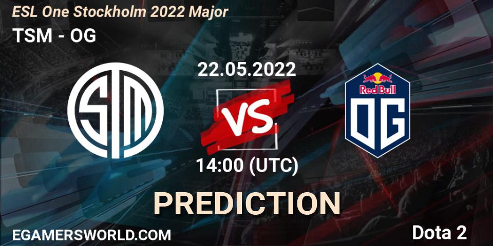 TSM vs OG: Betting TIp, Match Prediction. 22.05.22. Dota 2, ESL One Stockholm 2022 Major