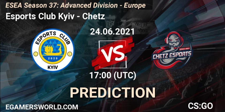 Esports Club Kyiv vs Chetz: Betting TIp, Match Prediction. 24.06.21. CS2 (CS:GO), ESEA Season 37: Advanced Division - Europe