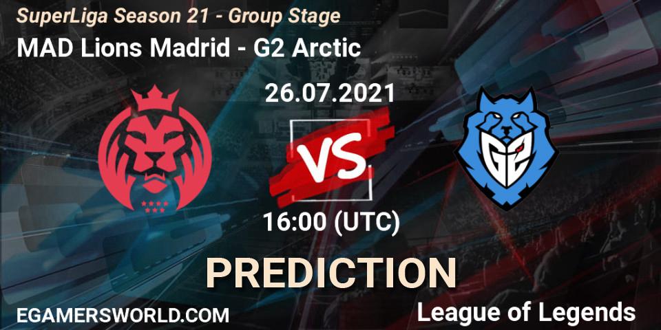 MAD Lions Madrid vs G2 Arctic: Betting TIp, Match Prediction. 26.07.21. LoL, SuperLiga Season 21 - Group Stage 