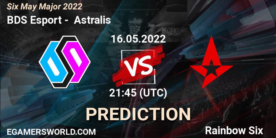 BDS Esport vs Astralis: Betting TIp, Match Prediction. 16.05.2022 at 21:45. Rainbow Six, Six Charlotte Major 2022