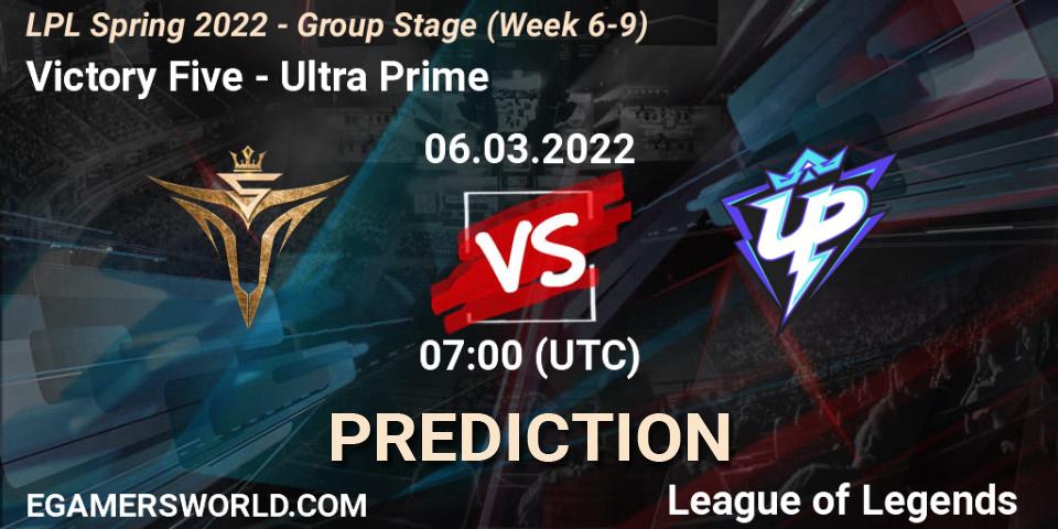 Victory Five vs Ultra Prime: Betting TIp, Match Prediction. 06.03.22. LoL, LPL Spring 2022 - Group Stage (Week 6-9)