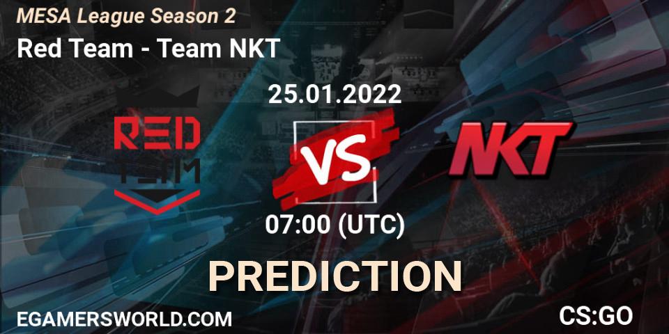 Red Team vs Team NKT: Betting TIp, Match Prediction. 25.01.2022 at 07:00. Counter-Strike (CS2), MESA League Season 2