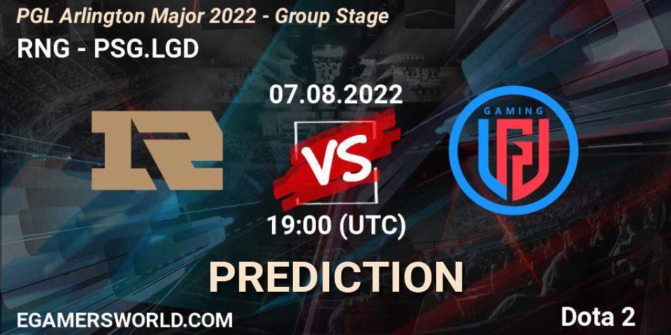 RNG vs PSG.LGD: Betting TIp, Match Prediction. 07.08.22. Dota 2, PGL Arlington Major 2022 - Group Stage