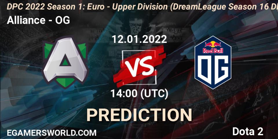Alliance vs OG: Betting TIp, Match Prediction. 12.01.22. Dota 2, DPC 2022 Season 1: Euro - Upper Division (DreamLeague Season 16 DPC WEU)