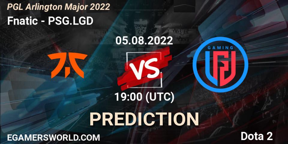 Fnatic vs PSG.LGD: Betting TIp, Match Prediction. 05.08.22. Dota 2, PGL Arlington Major 2022 - Group Stage