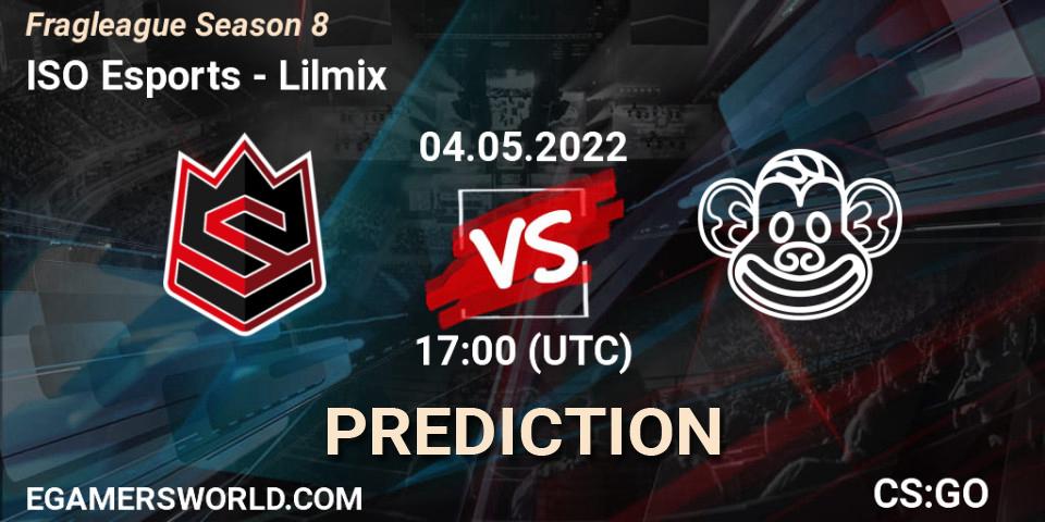ISO Esports vs Lilmix: Betting TIp, Match Prediction. 04.05.2022 at 17:00. Counter-Strike (CS2), Fragleague Season 8