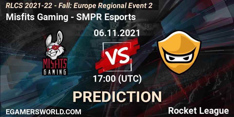 Misfits Gaming vs SMPR Esports: Betting TIp, Match Prediction. 06.11.2021 at 17:00. Rocket League, RLCS 2021-22 - Fall: Europe Regional Event 2