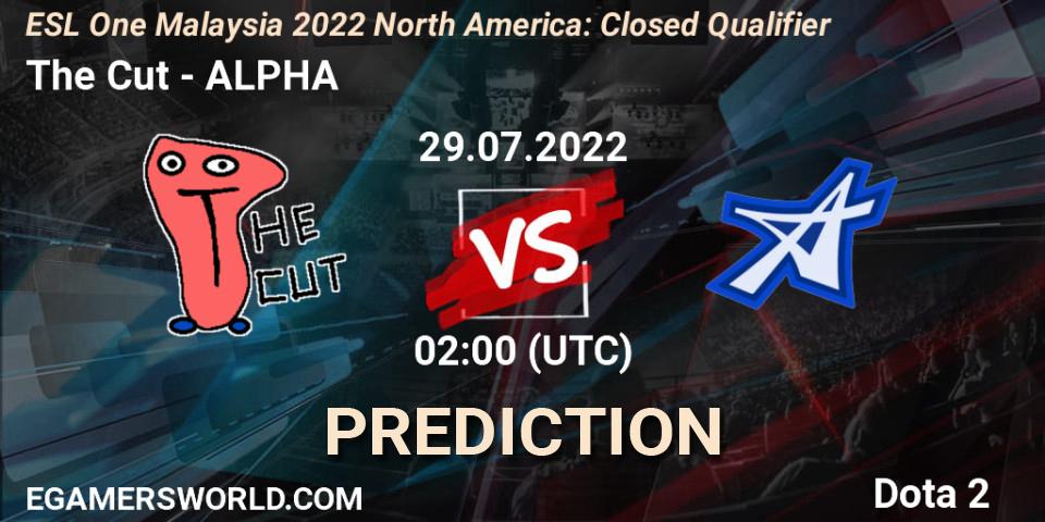 The Cut vs ALPHA: Betting TIp, Match Prediction. 29.07.2022 at 02:03. Dota 2, ESL One Malaysia 2022 North America: Closed Qualifier