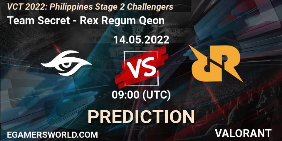 Team Secret vs Rex Regum Qeon: Betting TIp, Match Prediction. 14.05.22. VALORANT, VCT 2022: Philippines Stage 2 Challengers