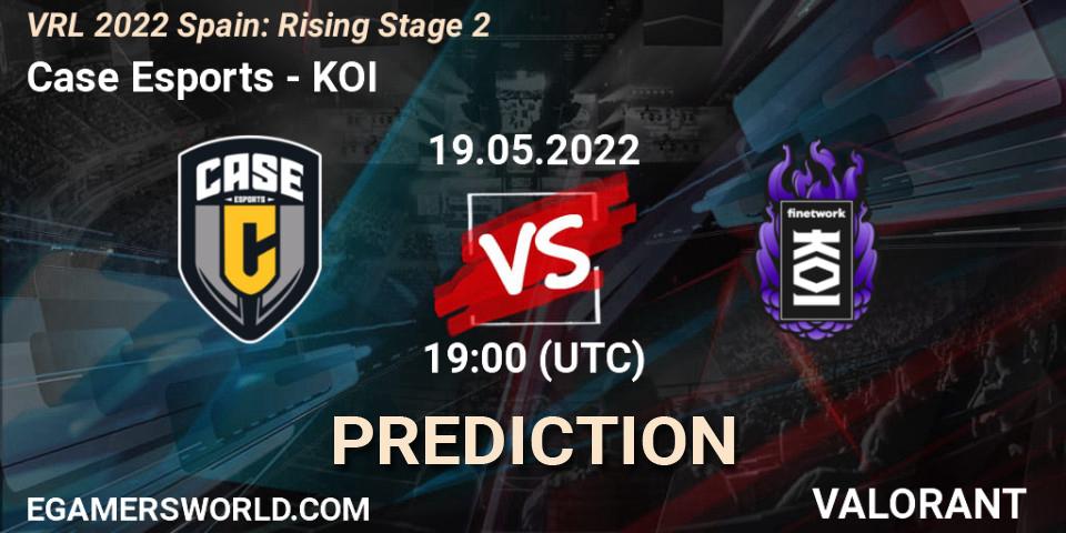 Case Esports vs KOI: Betting TIp, Match Prediction. 19.05.2022 at 19:45. VALORANT, VRL 2022 Spain: Rising Stage 2