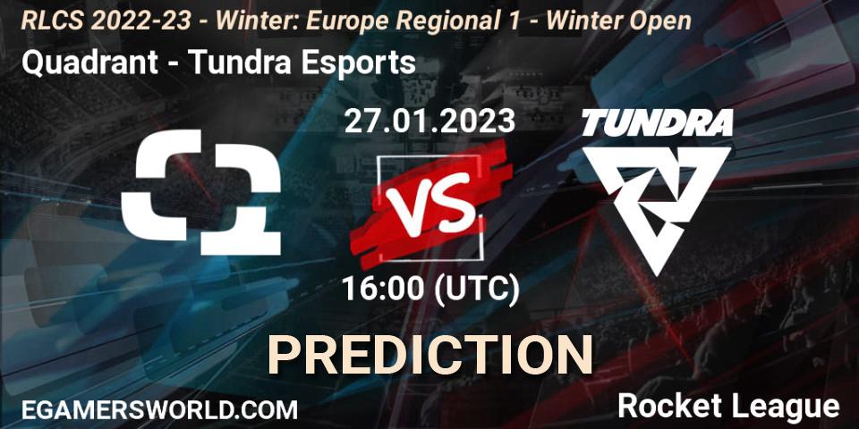 Quadrant vs Tundra Esports: Betting TIp, Match Prediction. 27.01.23. Rocket League, RLCS 2022-23 - Winter: Europe Regional 1 - Winter Open