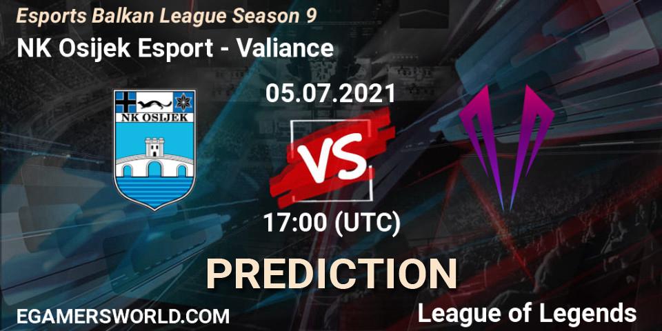 NK Osijek Esport vs Valiance: Betting TIp, Match Prediction. 05.07.21. LoL, Esports Balkan League Season 9