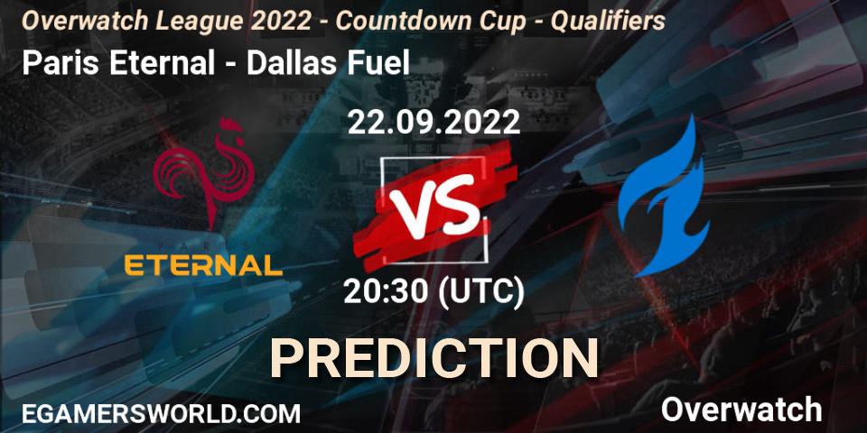 Paris Eternal vs Dallas Fuel: Betting TIp, Match Prediction. 25.09.22. Overwatch, Overwatch League 2022 - Countdown Cup - Qualifiers